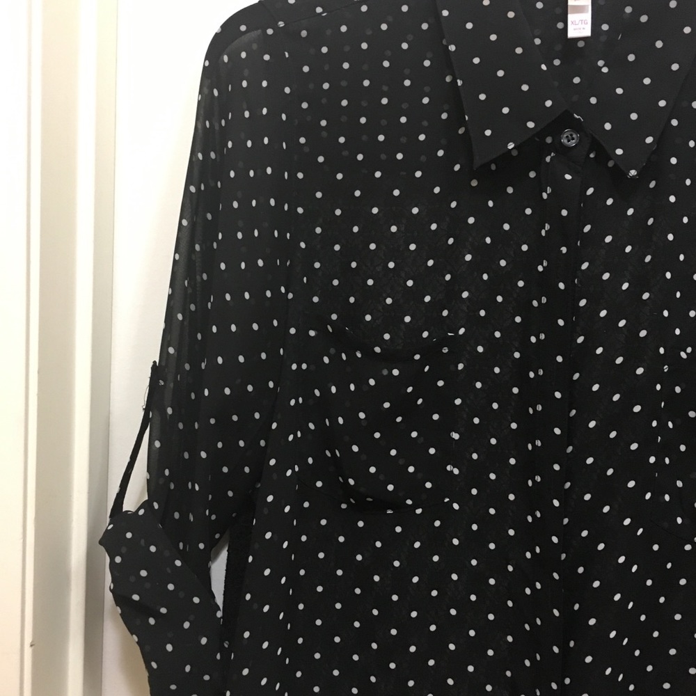 Blouse polkadot and lace